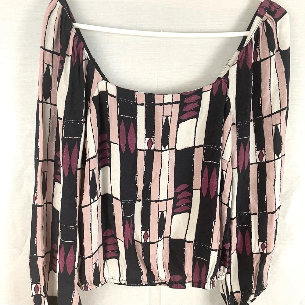 Anthropologie The Odells abstract print elastic waist women’s Size Small